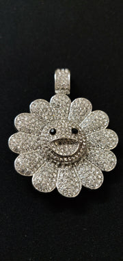 MURAKAMI FLOWER ICED OUT PENDANT (SILVER)