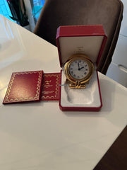 Cartier Desk Clock Cartier Pendulettes Réveil Masa Saati – Altın Kaplama Quar