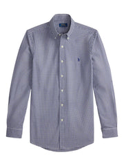 gingham long-sleeved shirt