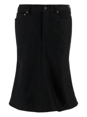 godet denim skirt