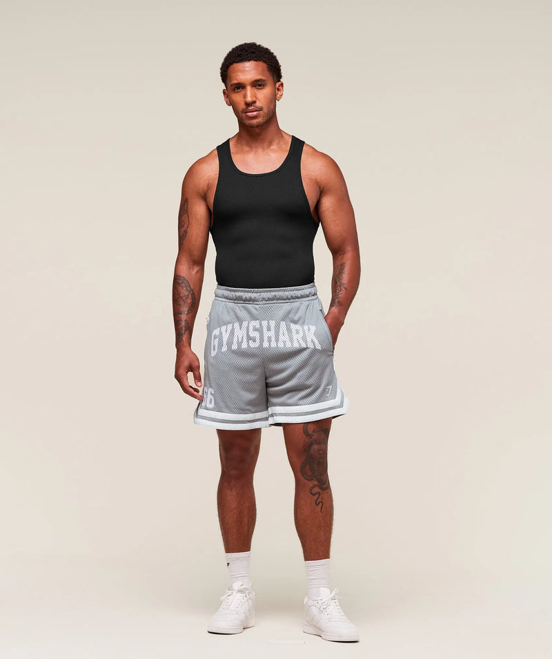 Gymshark Varsity Mesh Shorts - Denim Grey