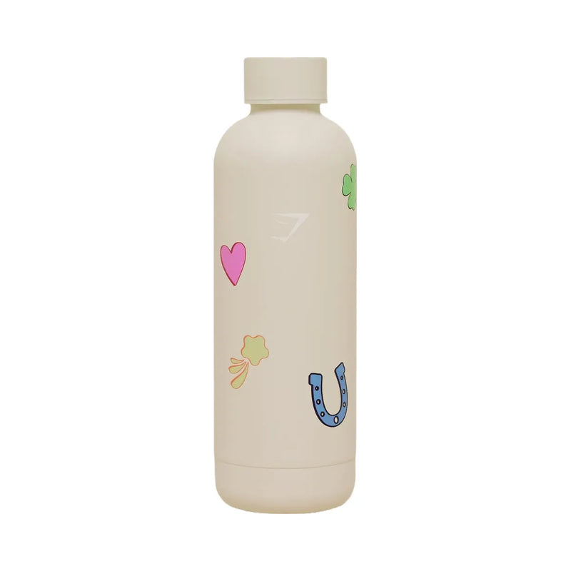 Gymshark Lucky Graphic 500ml Bottle "Tinted White"