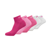 Gymshark Quarter Socks 5pk "Electric Pink Super-Set Pink Focus Pink White"