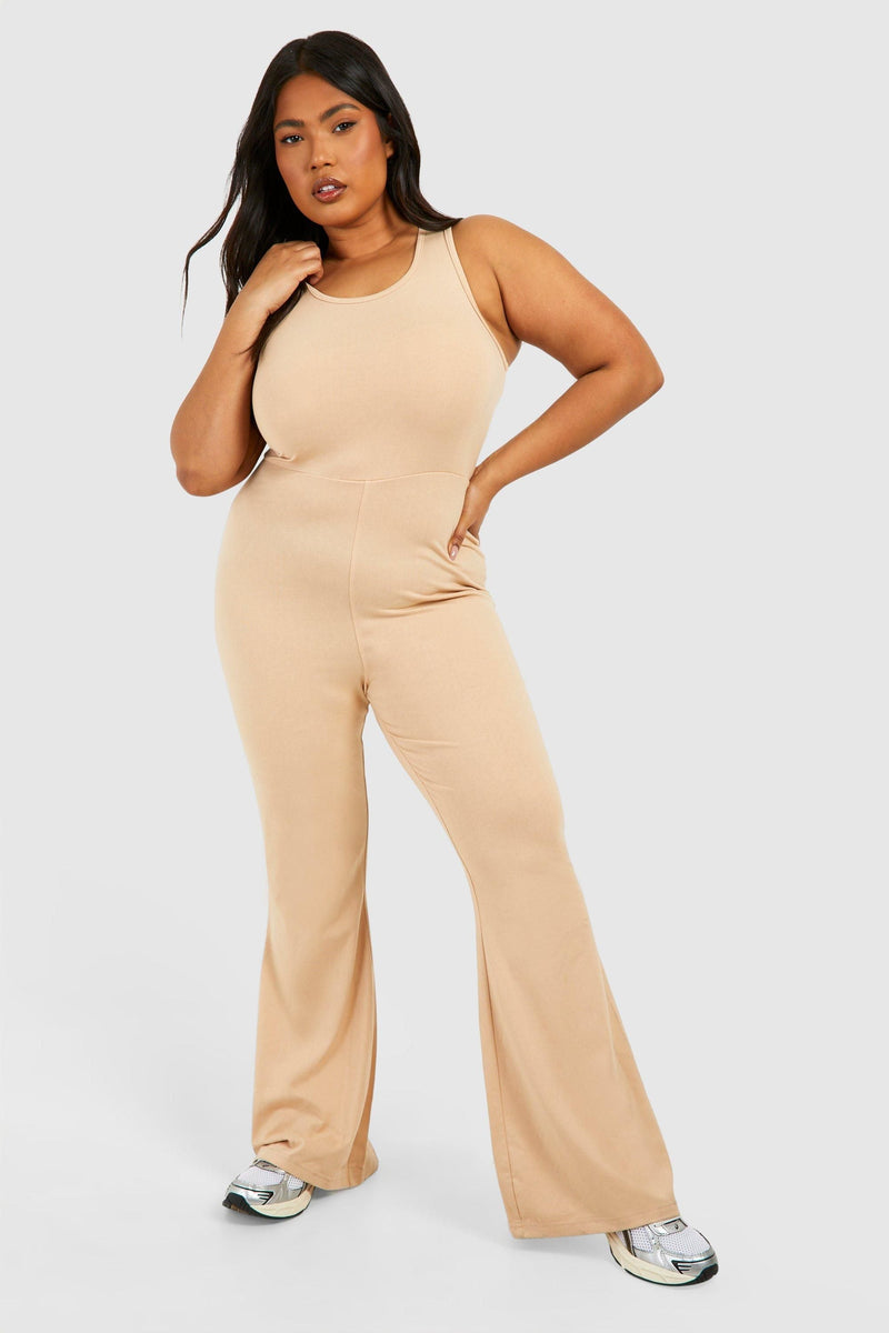 Plus Strappy Cotton Yoga Unitard