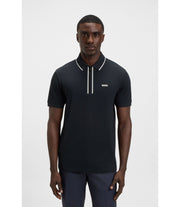 Boss Quick Dry Polo Shirt In Stretch Cotton Dark Blue