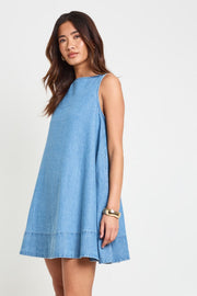Chambray  Racer Swing Dress
