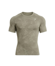 Geo Seamless T-Shirt slim fit (Linen Brown/Camo Brown)