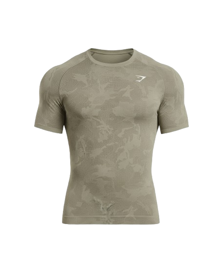 Geo Seamless T-Shirt slim fit (Linen Brown/Camo Brown)