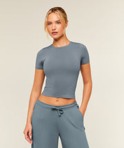 Women's Gymshark Featherform Short Sleeve T-Shirt Iron Blue