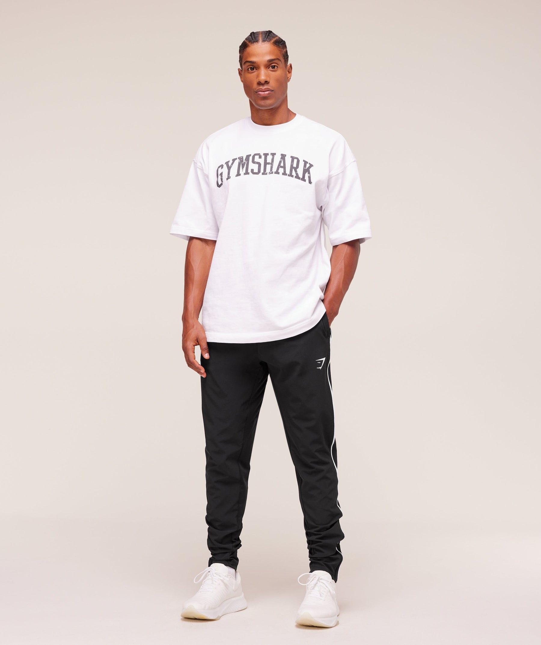 Gymshark Arrival Woven Block Joggers Black