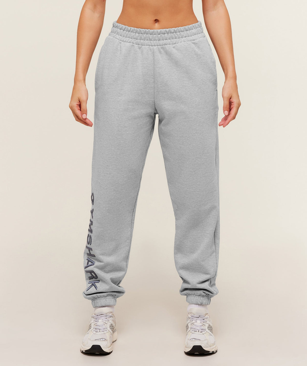 Gymshark Embroidered Logo Joggers - Light Grey Core Marl