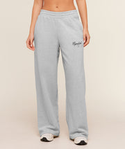 Women's Gymshark Script Embroidery Joggers Light Grey Core Marl