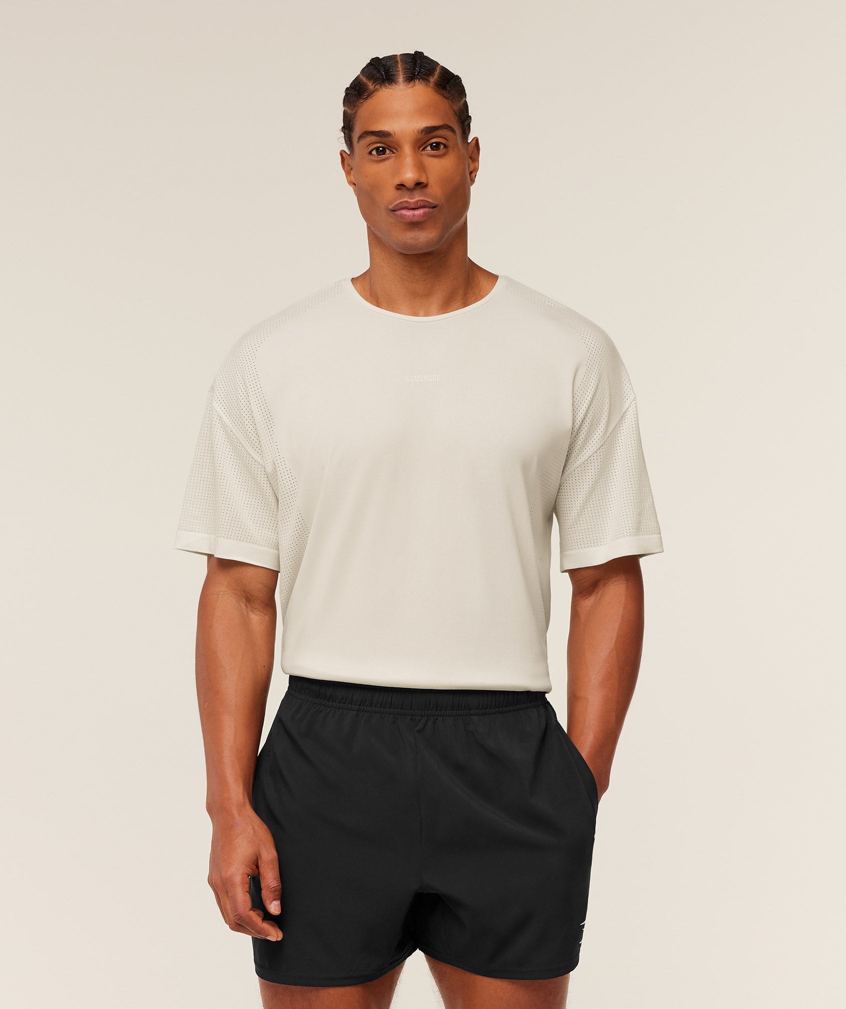 Gymshark Distance Seamless T-Shirt -  Soft White /  Soft White