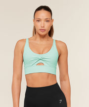Women's Gymshark Twist Front Sports Bra Pop Turquoise
