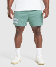 Gymshark Lifting Mesh 5" Shorts Celeste Blue