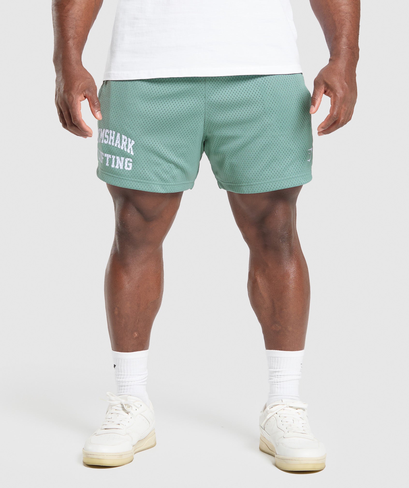 Gymshark Lifting Mesh 5" Shorts Celeste Blue
