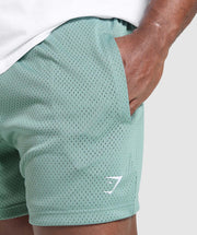 Gymshark Lifting Mesh 5" Shorts Celeste Blue