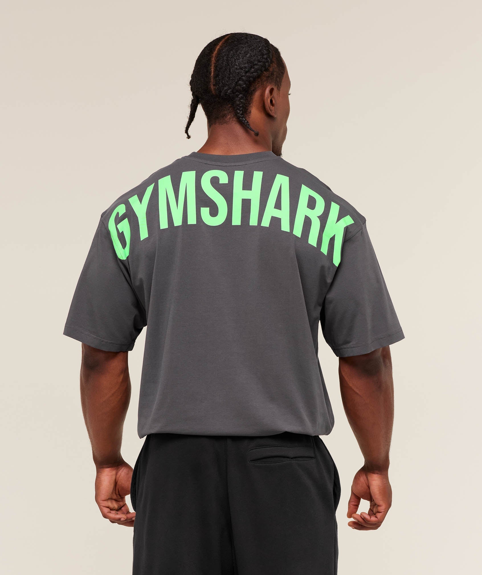Gymshark Power T-Shirt oversized fit Onyx Grey