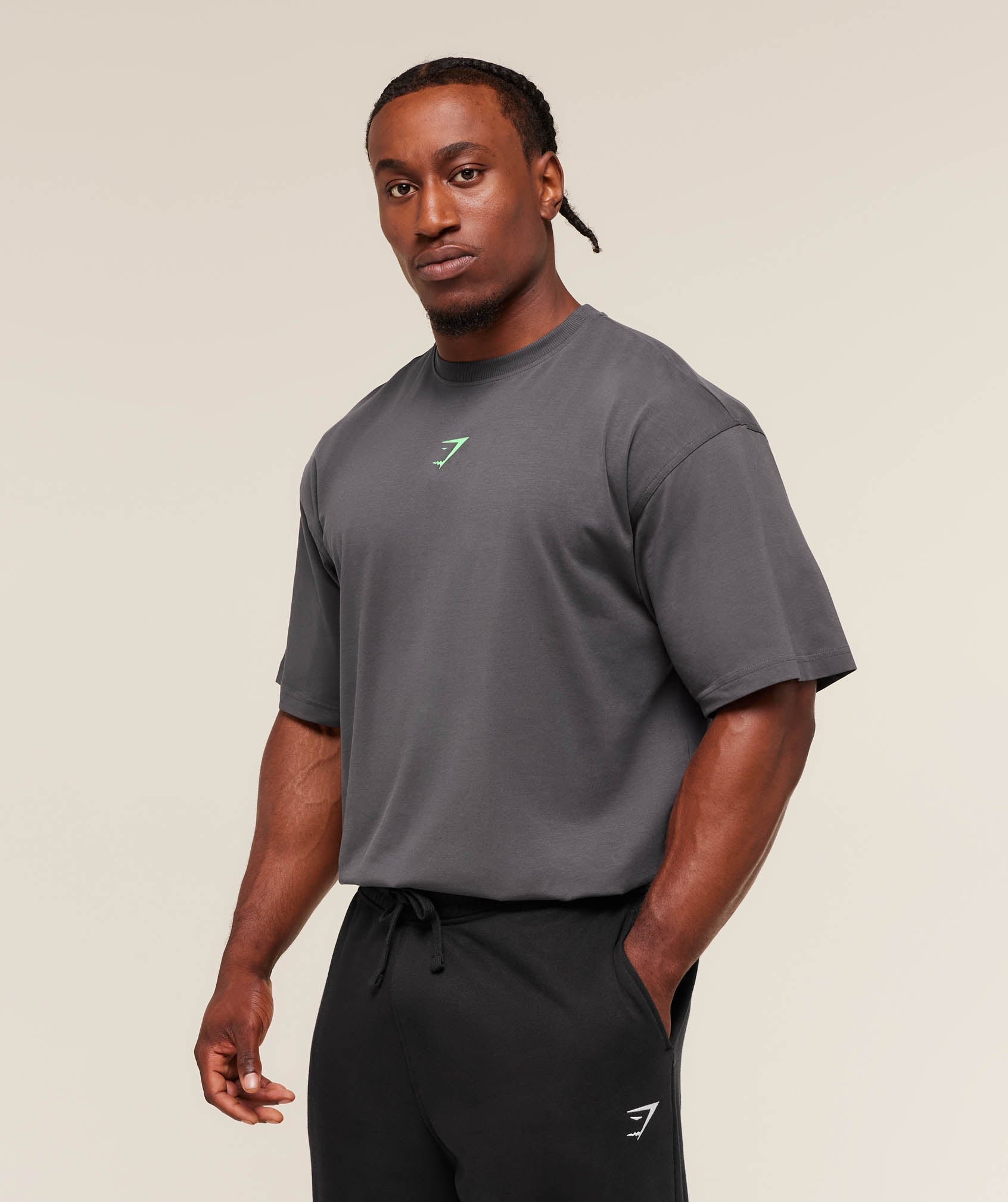 Gymshark Power T-Shirt oversized fit Onyx Grey