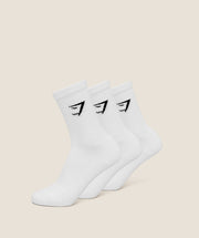 Gymshark Crew Socks 3Pk GS White