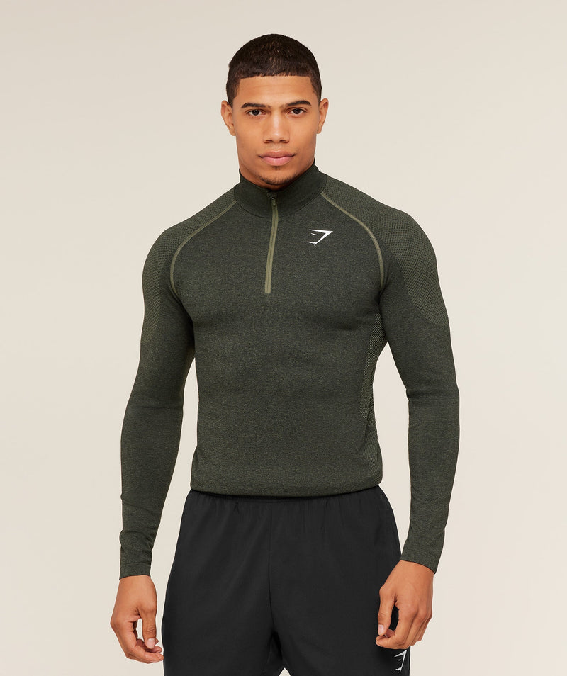 Gymshark Vital 1/4 Zip - Core Olive/Black