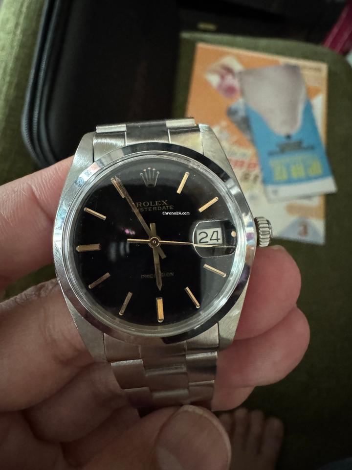 Rolex | Oysterdate Precision | 6694 | Steel | 34 x 40 mm | Steel | Black | Manual winding