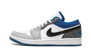 Air Jordan 1 Low Light Grey And Dark Marina Blue