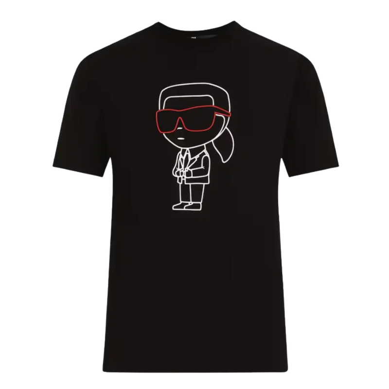 Karl Lagerfeld Men Black Printed Round T-Shirts