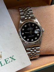 Rolex | Datejust | 16234 | Steel | 36 mm | Steel | Black | Automatic