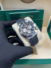 Rolex Black Cerachrom Bezel Black And Silver Diamond Dial Oysterflex Strap 126519 LN