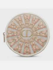 Dior 2026 Mother's Day Limited Butterfly Embroidered Round Pouch New With Box