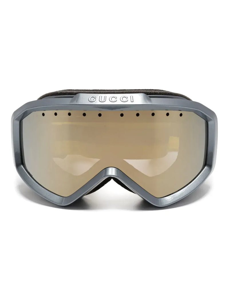logo-embossed ski goggles