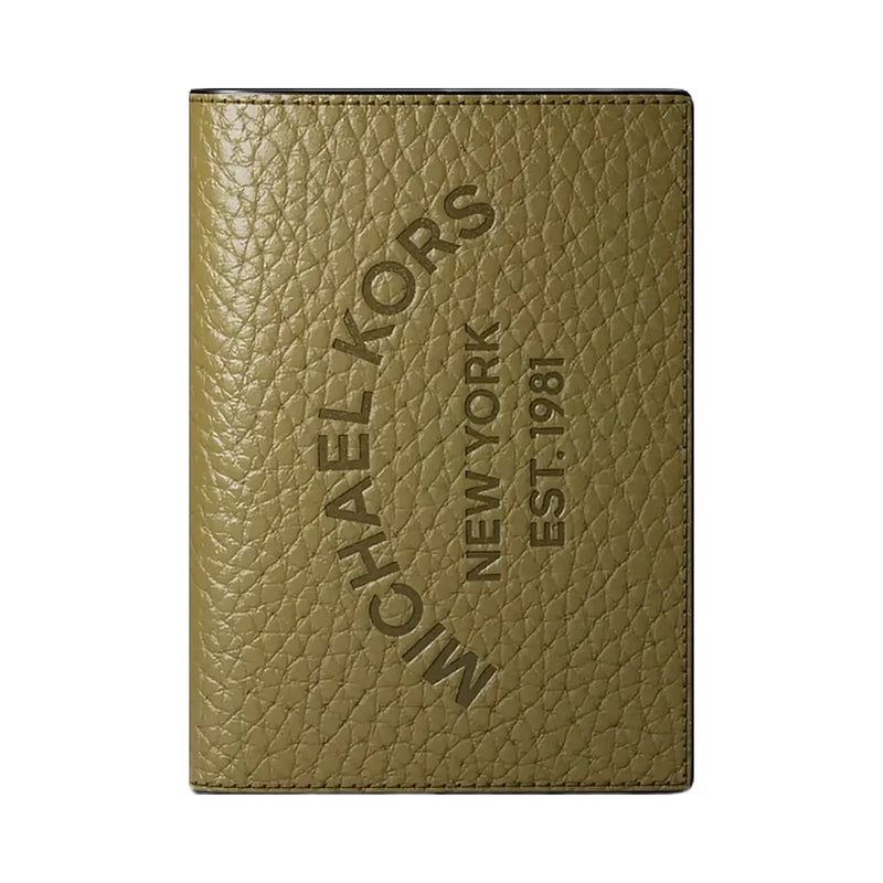 Michael Kors Cooper Pebbled Leather Bi-Fold Card Case Oregano