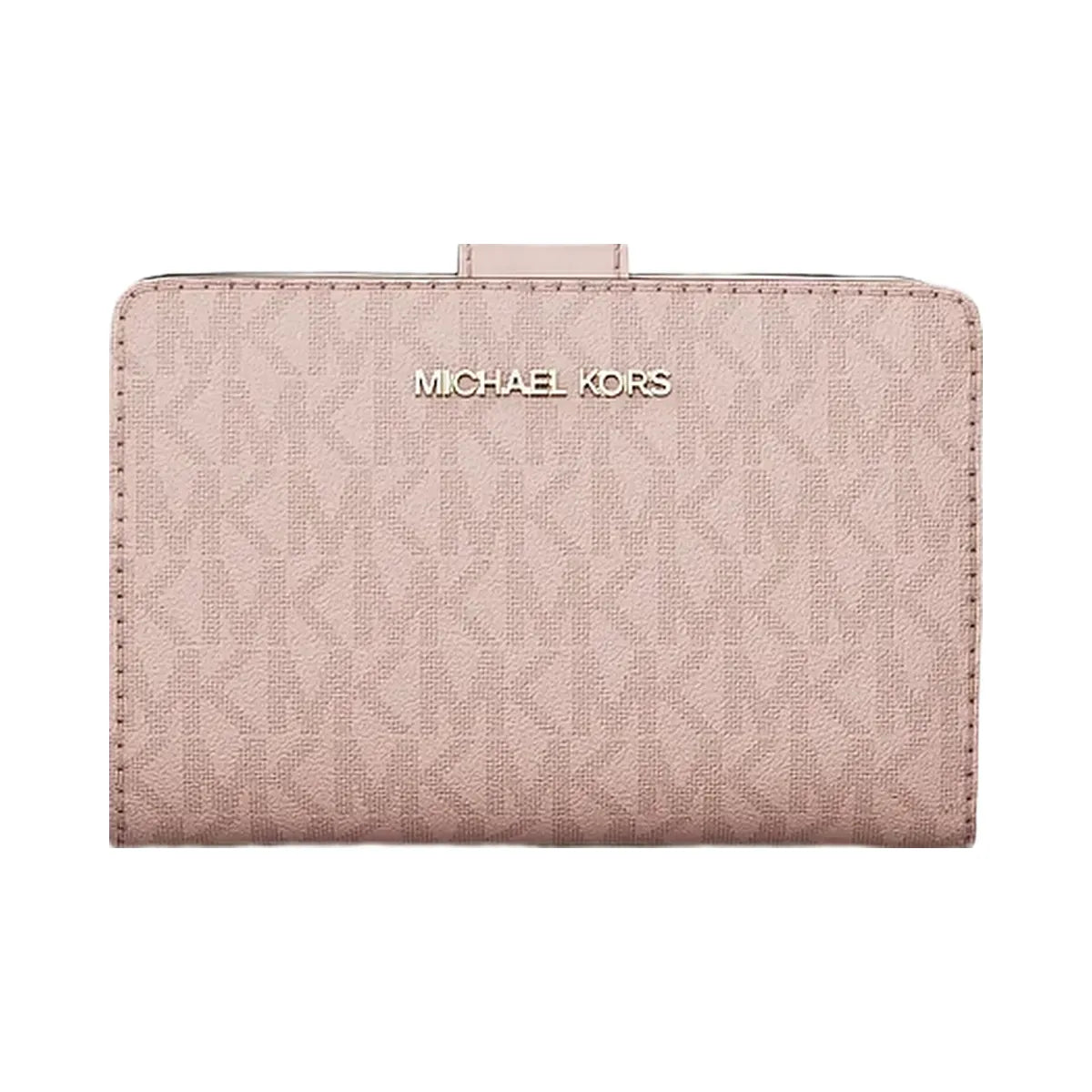 Michael Kors Jet Set Medium Signature Logo Bi-Fold Wallet Powder Blush