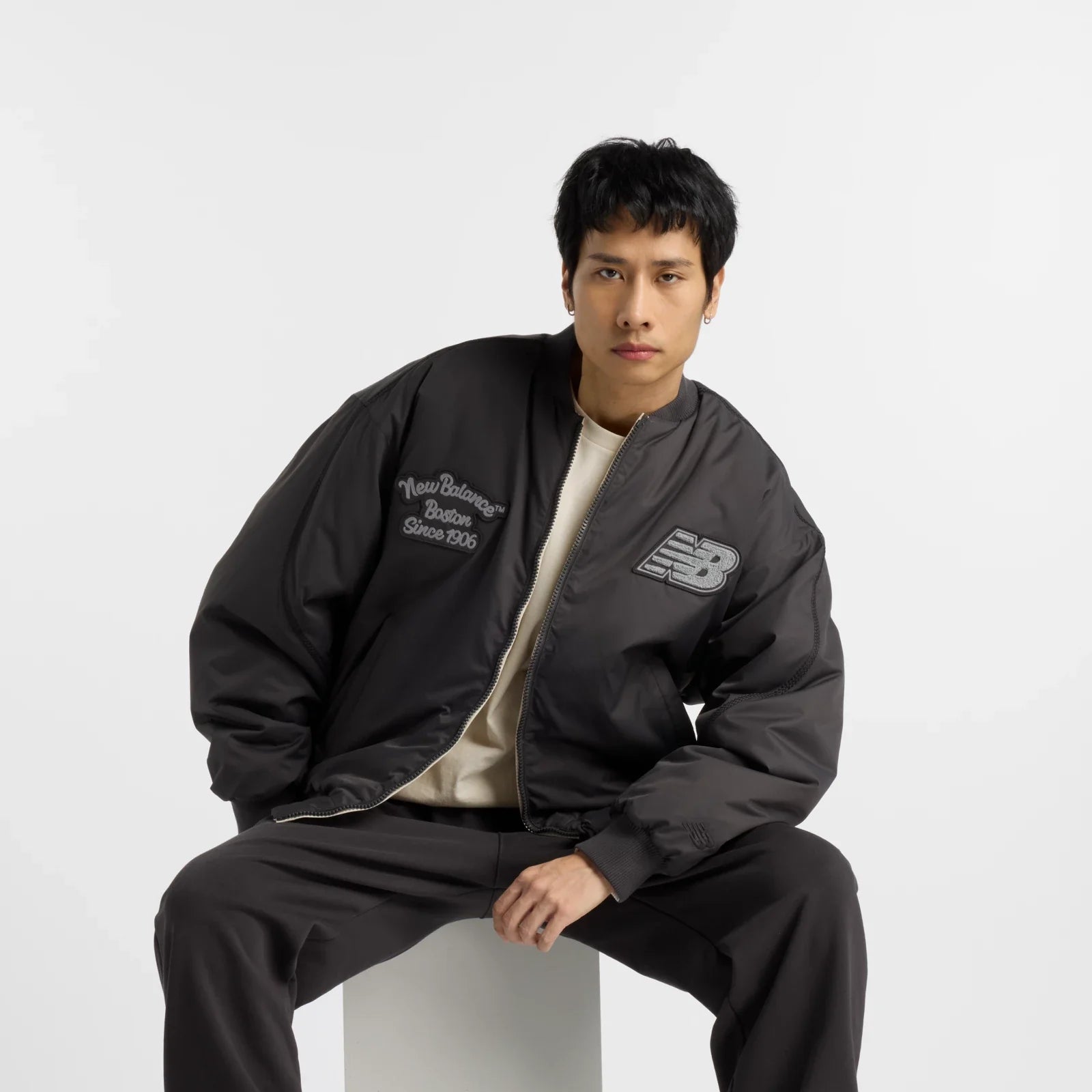 New Balance Nbx Lunar New Year Woven Bomber Jacket Black Cement Black Cement