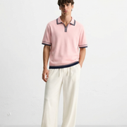 Monaco Knit Polo – Rose
