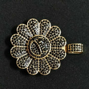 MURAKAMI FLOWER ICED OUT PENDANT (BLACK GOLD PLATED)