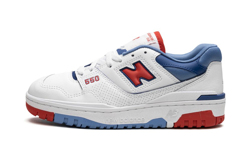 New Balance 550 White True Red Atlantic Blue