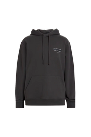 ALLSAINTS Redact Pullover Embroidered Logo Hoodie Washed Black