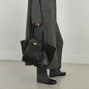 DeMellier The New York black croc-effect