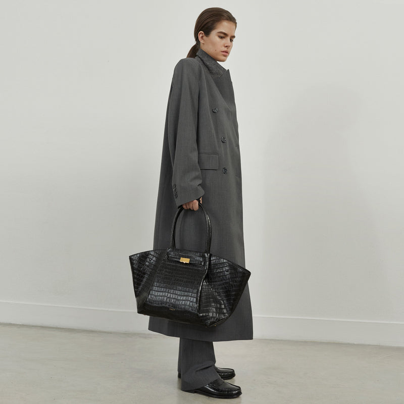 DeMellier The New York black croc-effect