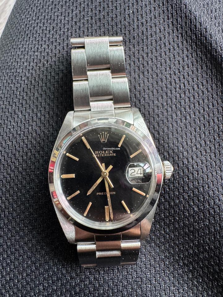 Rolex | Oysterdate Precision | 6694 | Steel | 34 x 40 mm | Steel | Black | Manual winding
