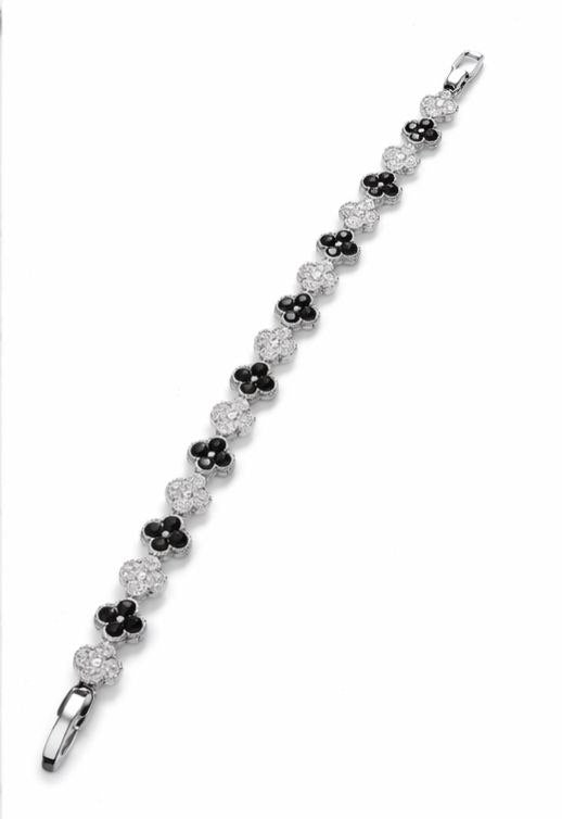 Black and White Clover Bracelet