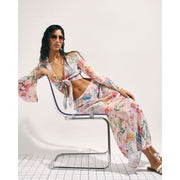 Pink Graphic Print Maxi Beach Skirt