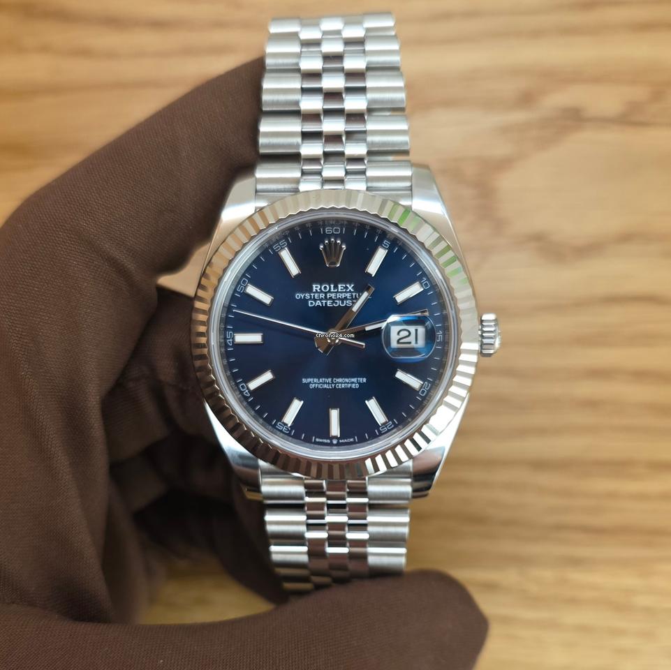 Rolex | Datejust | 126334 | White gold and steel | 41 mm | Steel | Blue | Automatic