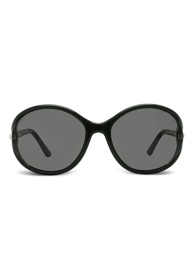 round-frame semi-rim sunglasses