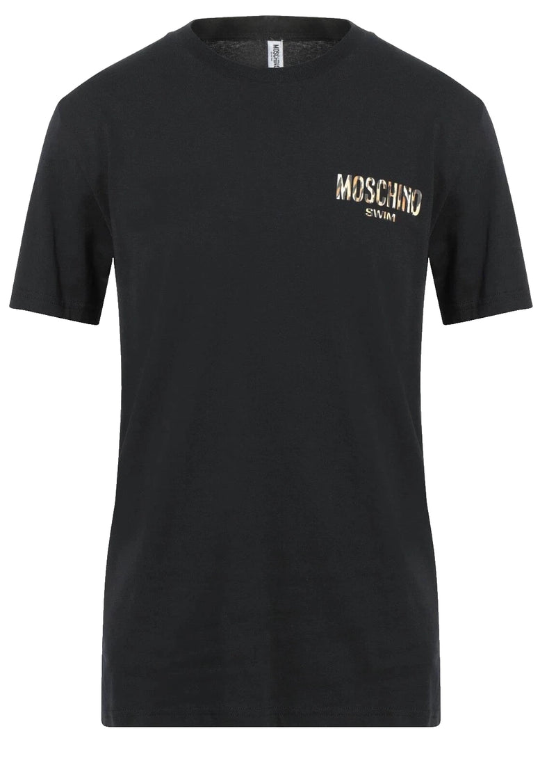 Moschino Swim Black Logo Cotton Men's T-Shirt