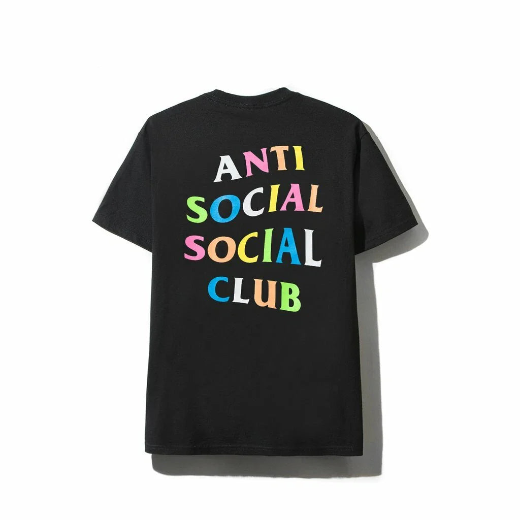Anti Social Social Club T-Shirt Black Rainbow Logo