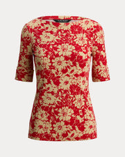 Ralph Lauren Floral Stretch Cotton Boatneck T-Shirt