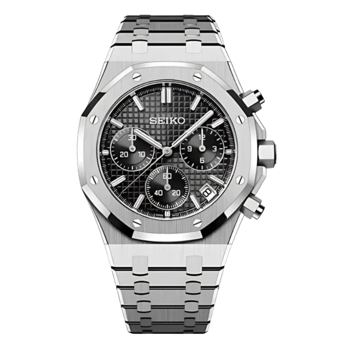 Seiko Mod Royal Oak Chronograph Black